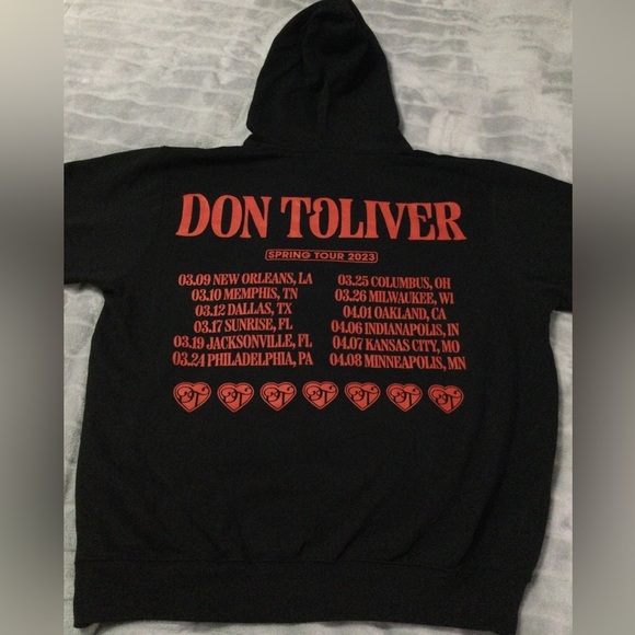 Don Toliver Love Sick Spring Tour 2023 Dates 2 sided Hoodie Black Size XL - Picture 4 of 6
